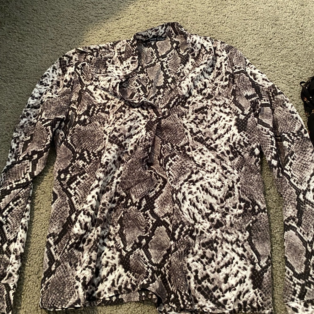 SHEIN Snakeskin Blouse